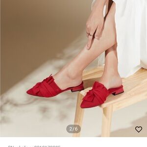 GET BY CHRISTMAS Elegant Red VIVAIA Women's Slip-On Shoes MULES